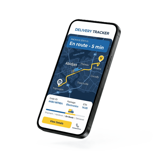 Interface de l'application IvoirRapid - Suivi de livraison